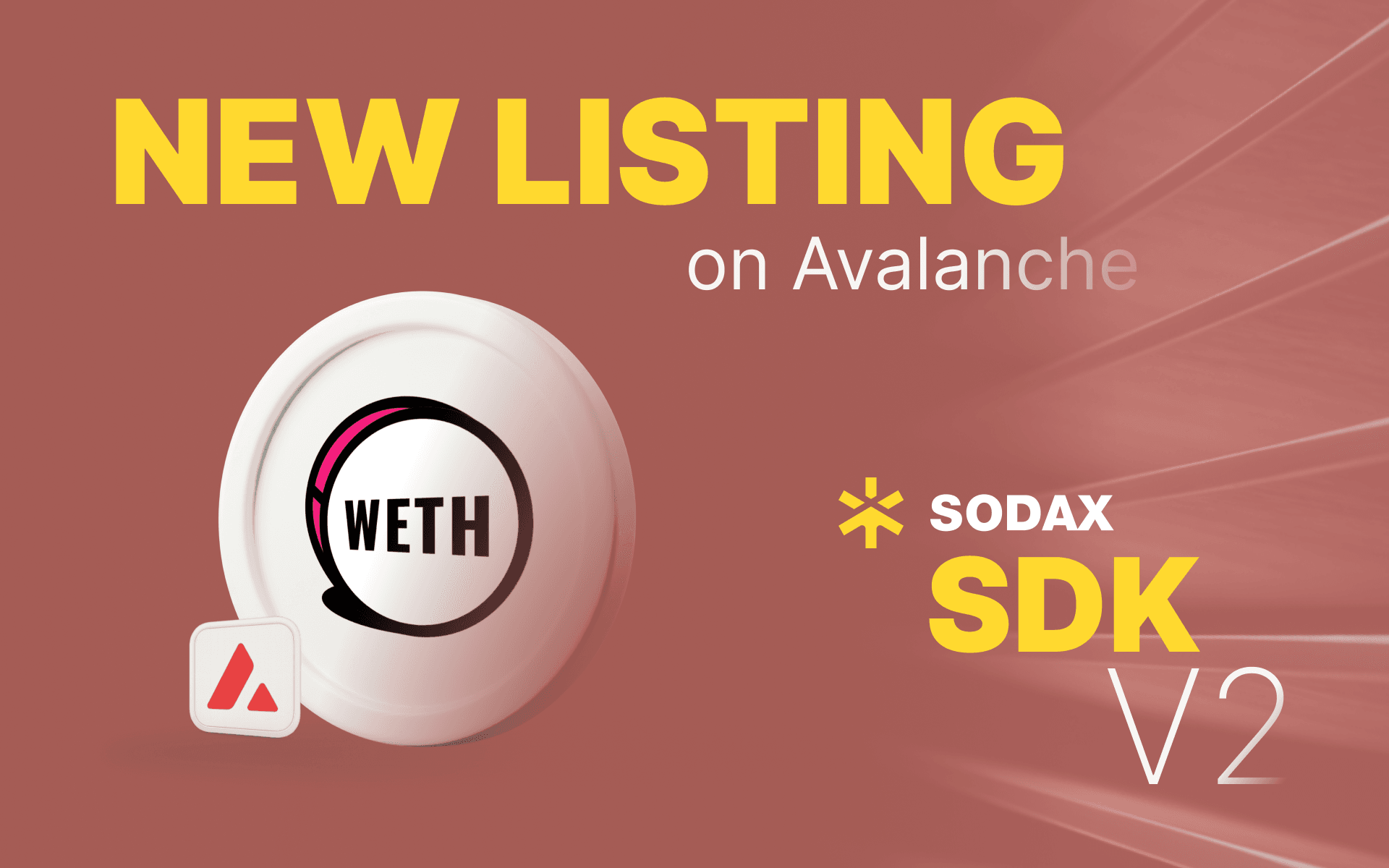 SODAX SDK now supports WETH.e on Avalanche