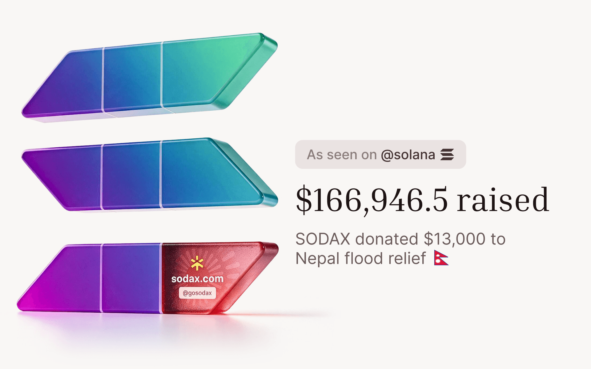 SODAX Donates $13,000 to Nepal Floods Relief